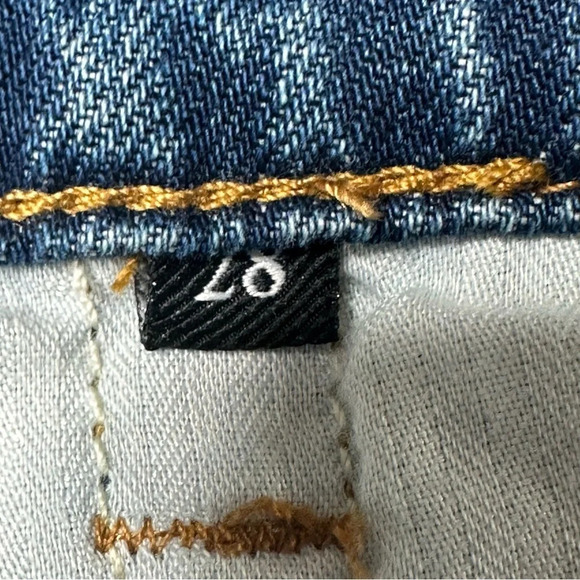 7 For All Mankind 50/50 Ripped High Waist Ankle Straight Leg Jeans. Sz: 28 - Picture 12 of 14